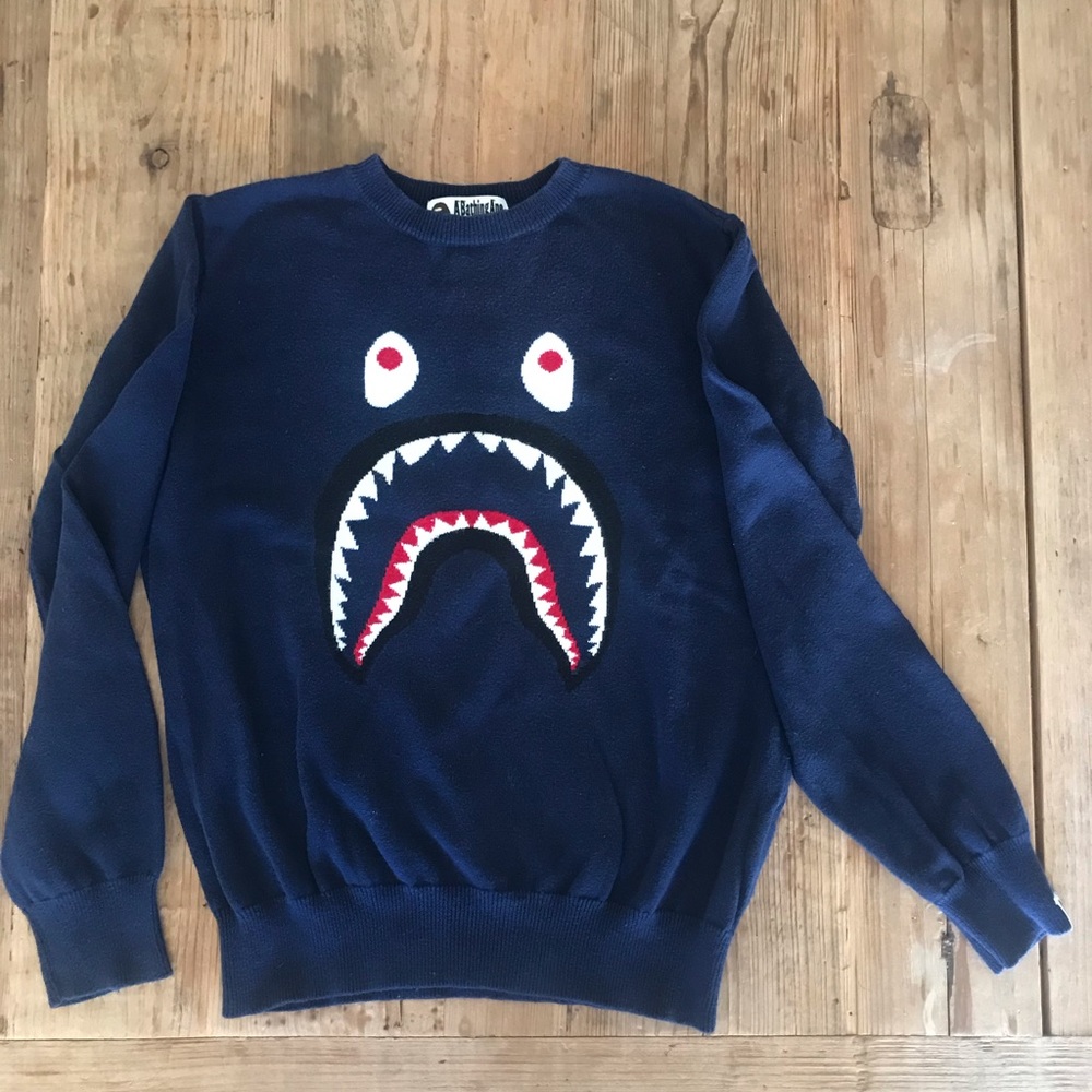 A BAPE shark sweater